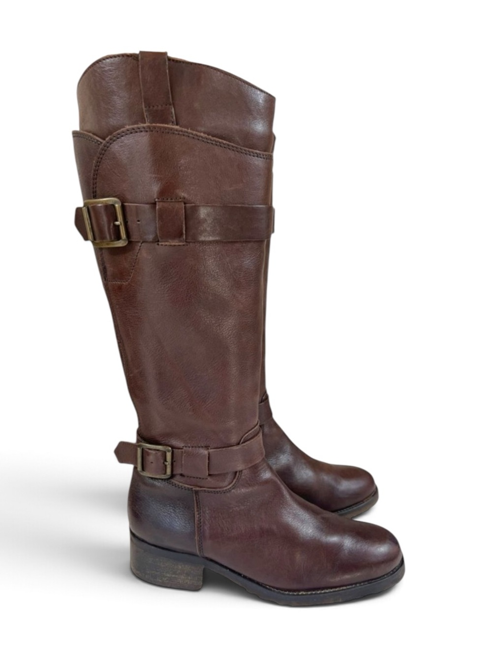 Fabianelli Sequoia Brown Leather Knee High Tall Riding Boots